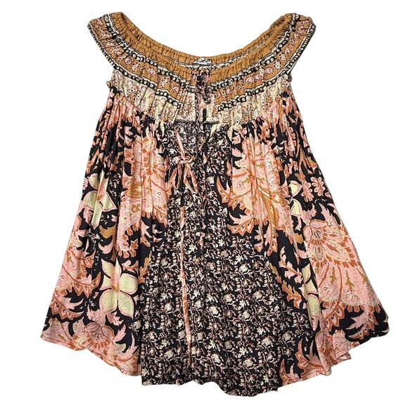 Free People Intimately Bali Mariposa Slip Dress in Black Combo - Picture 2 of 9